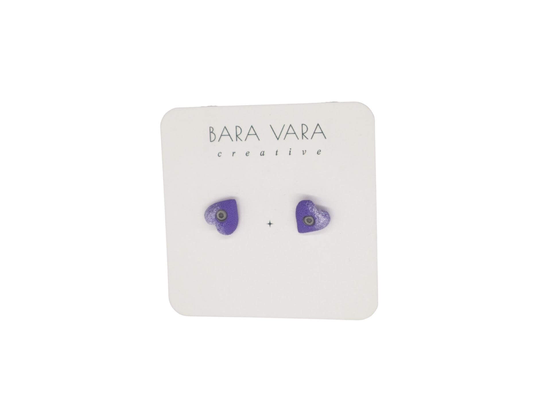 Bara Vara Creative Earrings - Lilac Heart - Happy Biner