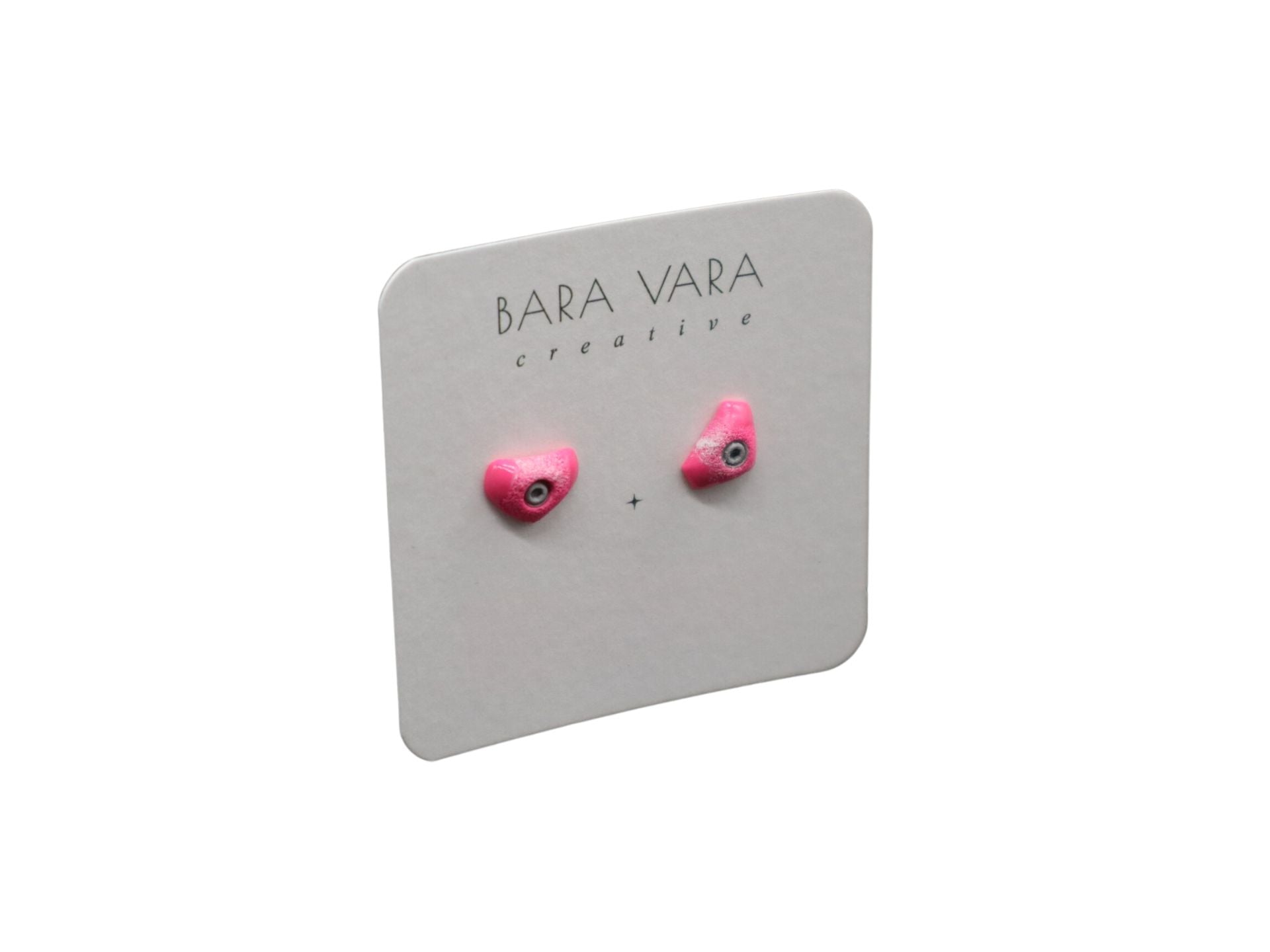 Bara Vara Creative Earrings - Pink Triangle Crimp (Chalky) - Happy Biner