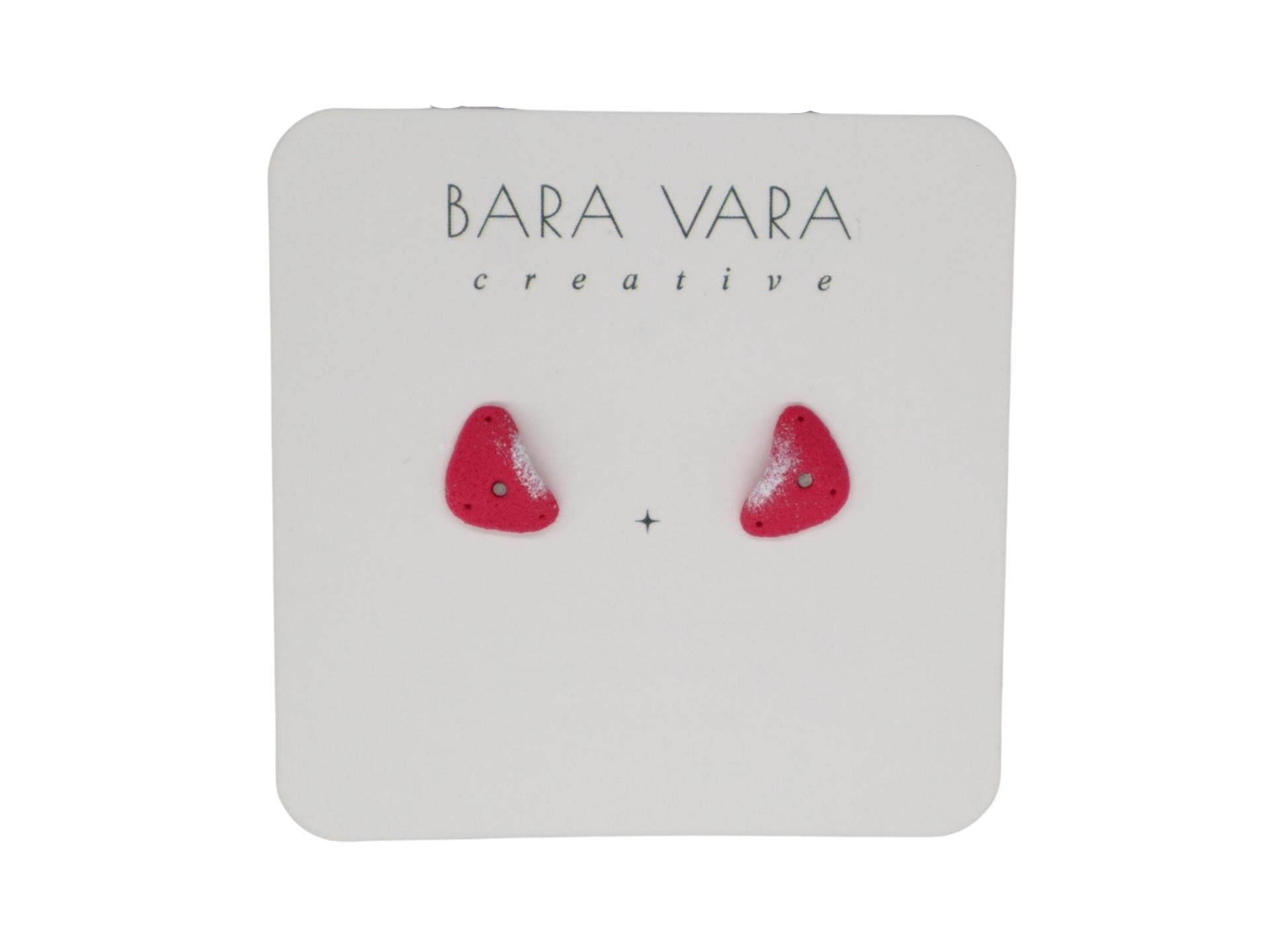 Bara Vara Creative Earrings - Hot Pink Crimp - Happy Biner