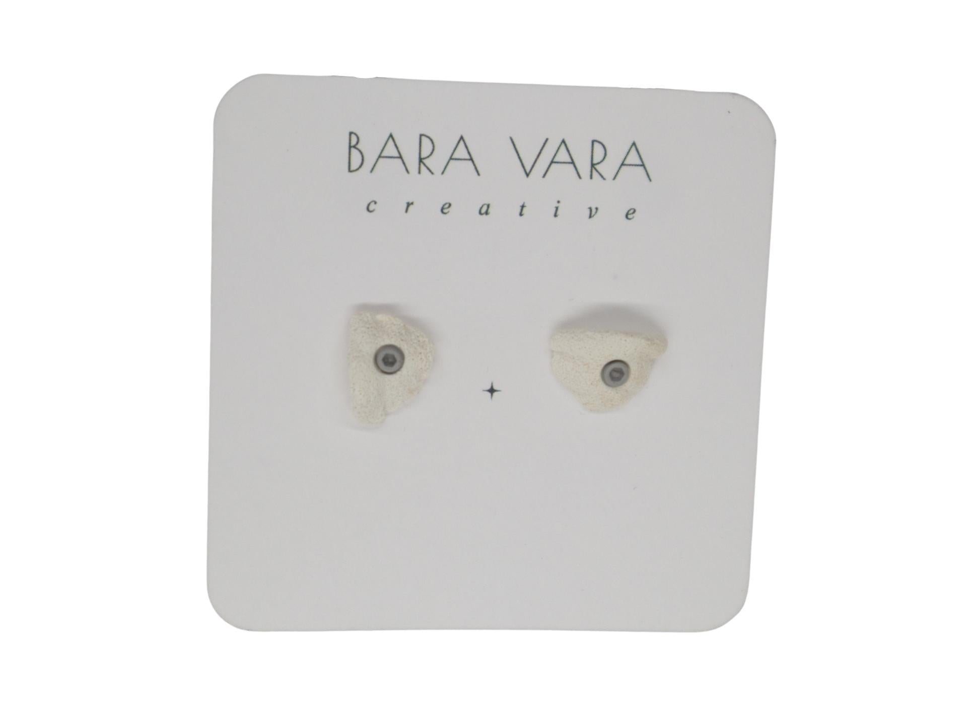 Bara Vara Creative Earrings - White Crimp - Happy Biner