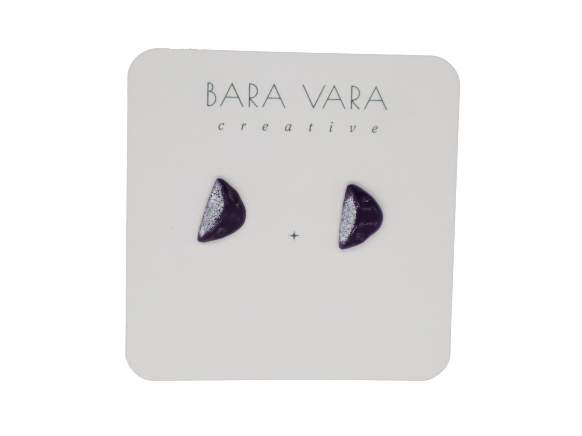 Bara Vara Creative Earrings - Purple Dual Texture Sloper - Happy Biner