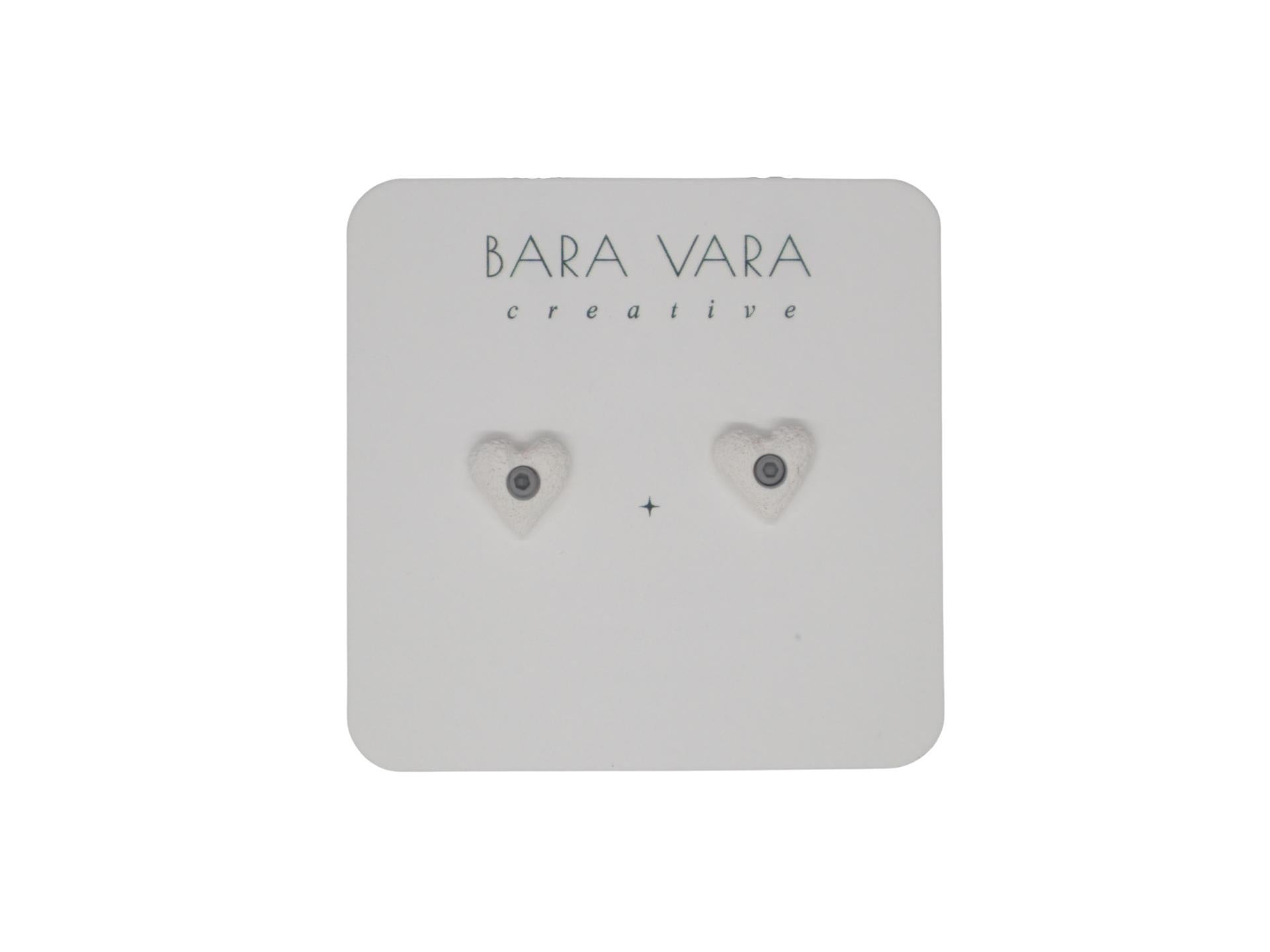 Bara Vara Creative Earrings - White Heart - Happy Biner